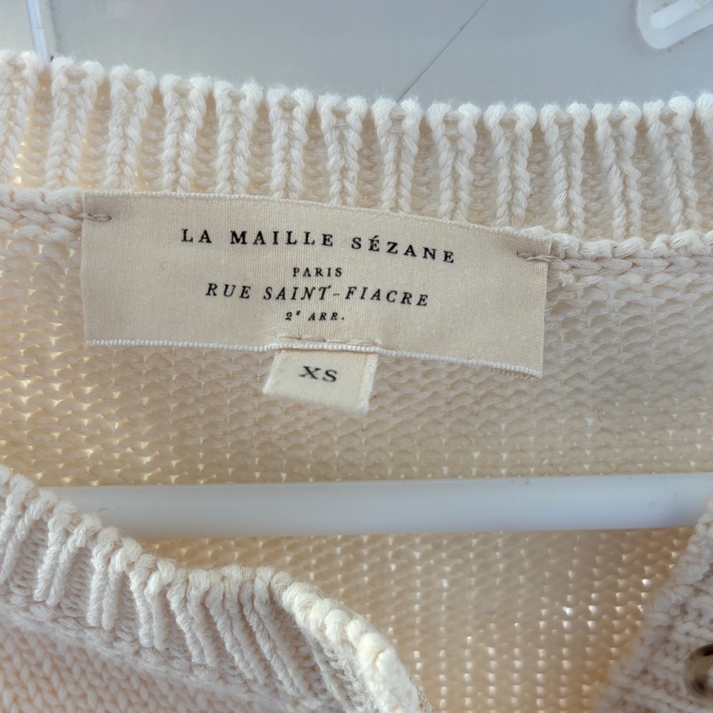 Sezane Leontine Cream and Black Striped Sweater - Picture 3 of 4